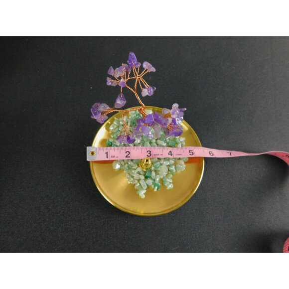 Crystal Gem Tree of Life Incense Stick Holder / Burner with Amethyst & Green Ave - Picture 9 of 9